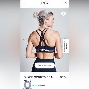 LNDR Blade Sports Bra in navy